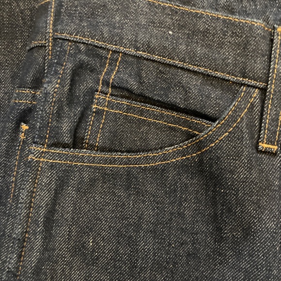 Frame Le Italien Rigid Denim Wide Leg Crop Jeans, Dark Blue Wash Size 25 - Picture 11 of 12